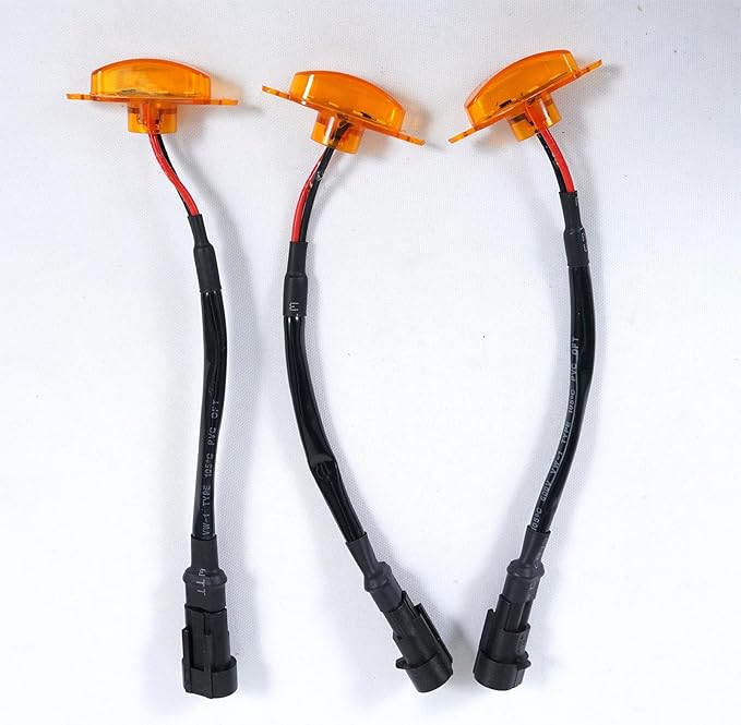 Unifizz Car Accessories, 3PCS LED Grille Lights with Fuse & Wire, Compatible with 17-19 Raptor F150 Style Aftermarket Grill (Amber)