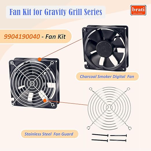 Replacement 9904190040 - Fan Kit Compatible with Masterbuilt Gravity Series 560/800/900/1050 Digital Charcoal Grill and Smoker