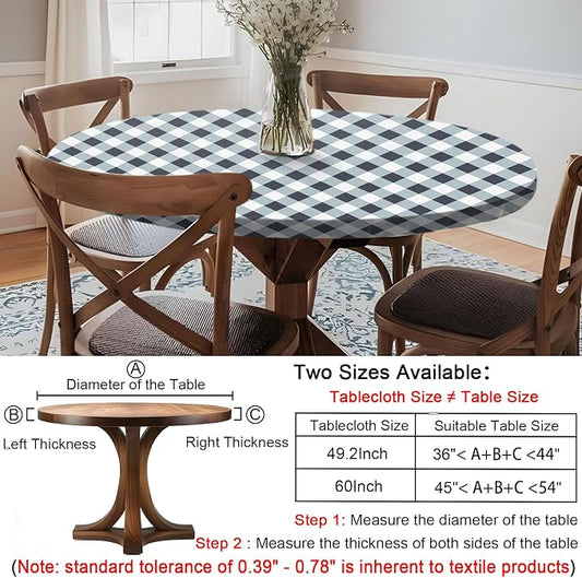 opstellen Fitted Round Tableclothes Drawstring Water Proof Table Cloth Polyester Indoor Outdoor Circular Covers for 45-54in Table New Apartment Home House Needs Gift Campers Patio Picnic Camping Finds