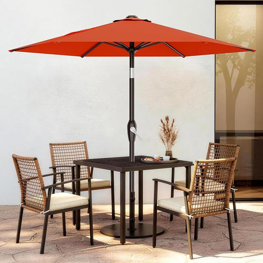 AreShark 7.5FT Patio Umbrella Table Market Umbrella w/Tilt and Crank, Heavy-Duty Outdoor Umbrellas for Pool, Deck, Garden and Backyard, Orange