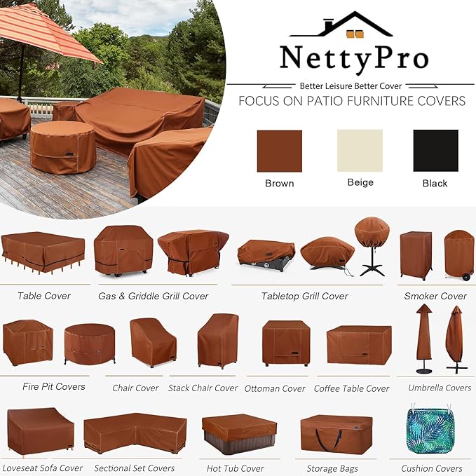 NettyPro Patio Bench Swing Cushion Cover, Outdoor Furniture Cushion Covers Replacement Water Resistant UV Protection Outside Loveseat Cushion Slipcovers with Zipper, 59 x 18 x 3 Inch