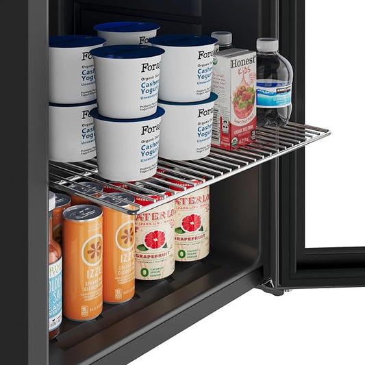EdgeStar BWC71 18 Inch Wide 52 Can Capacity Extreme Cool Beverage Center - Stainless Steel | Freestanding, 52 Can Capacity, Extreme Cool, Reversible door, Digital Display, LED Light, Stainless Steel