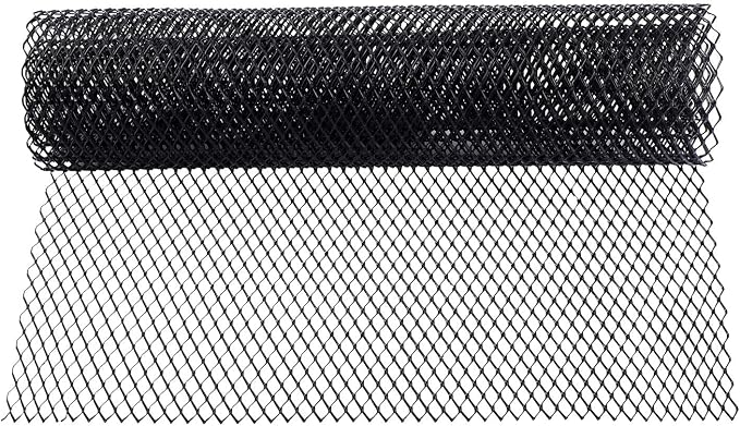 AggAuto Universal 40"x13" Car Grill Mesh 10x20mm Rhombic Hole Black | Aluminum Alloy Automotive Grille Insert Bumper, One of the Most Multifunctional Shape Grids 100x33cm