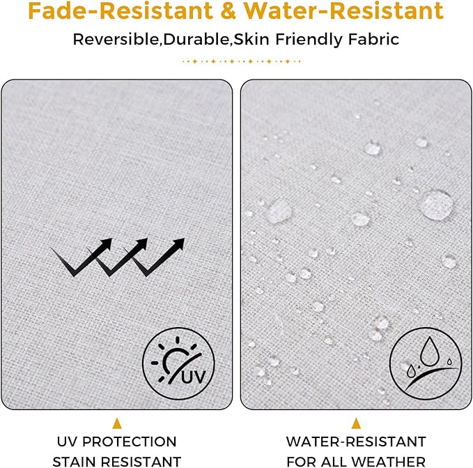 FUNHOME Outdoor Chair Cushions Set of 2,Patio Seat Cushion 17"x16"x2",U-Shaped Dining Chair Cushion 17 by 16 Inch,Water Resistant,Fade-Resistant Chair Pads for Kitchen Garden Furniture(Cloud Gray)