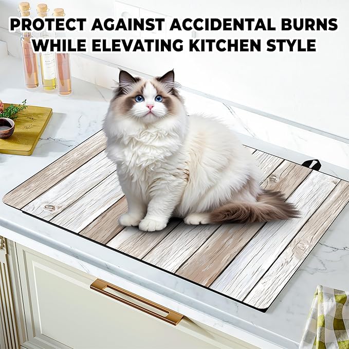 Stove Top Cover Retro Flower Gas Stove Top Cover for Home Decoration Kitchen Pad Non-Stick Washable Cooktop Covers Countertop Protector Keep Stove Clean 28"x20" (Texture-3)