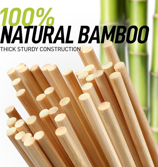 Zulay Kitchen 100 Pack Bamboo Wooden Skewers - 17.5" Marshmallow Roasting Sticks & Barbeque Skewers For Campfire - Authentic Bamboo Sticks & Smores Sticks For Grilling Hotdogs, Kabobs, BBQ, & More