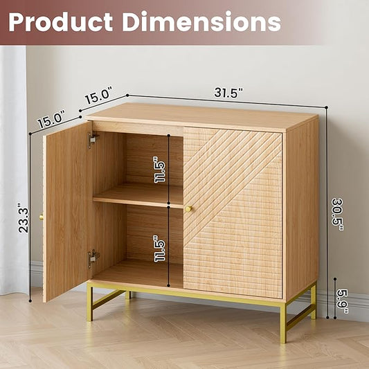 Storage Cabinet with Doors and Adjustable Shelf, Sideboard Buffet Cabinet with Storage, Console Table & Credenza for Living Room, Kitchen, Dining Room