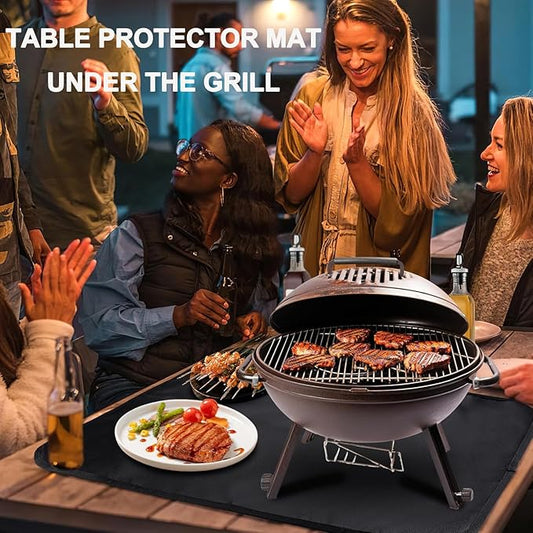 24ร31 inches Under Grill Mats for Outdoor Grill, Tabletop Heat Resistant Fire Pit Mats for Countertop and Patio Protection-Fireproof & Waterproof & Oil Proof