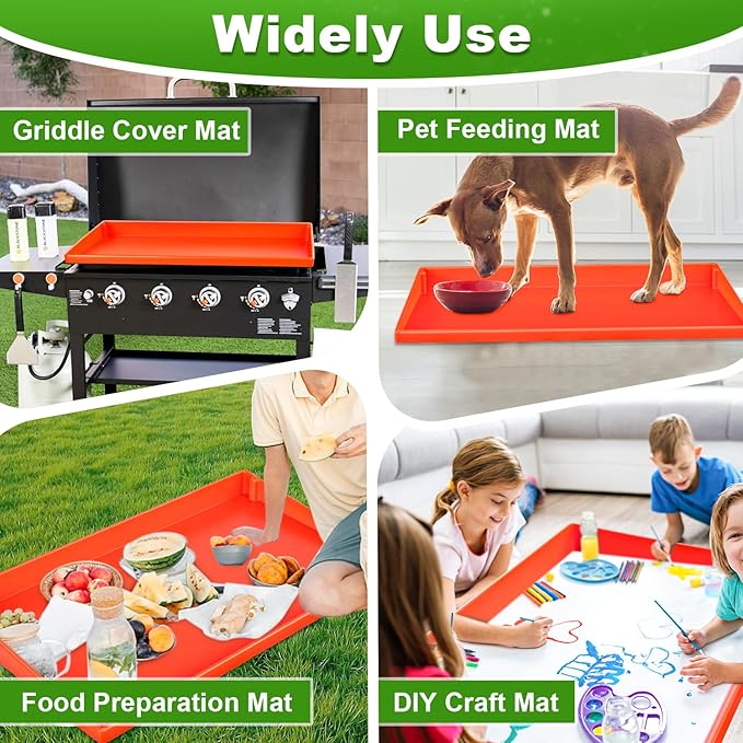 LOPNUR Full-Edge Silicone Grill Cover 36 Inch for Blackstone Griddle, Upgraded Heavy Duty Food Grade Silicone Mat for Blackstone Griddle Accessories, Protects Outdoor Grill from Dust and Rust Yearly