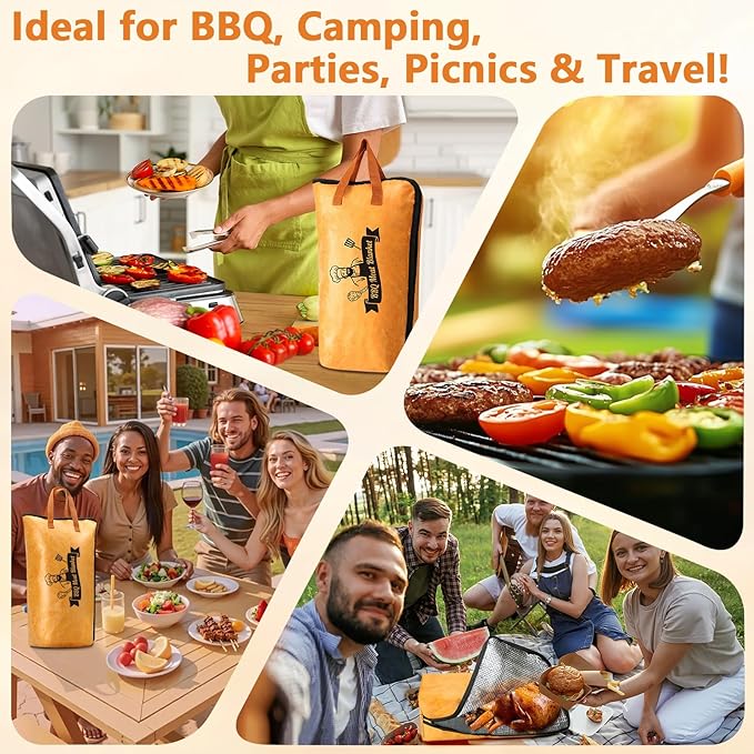 BBQ Blanket for Resting Meat, Insulated Bag with Wide Mouth for Brisket, Pork Shoulder, Turkey, Suitable for Smoker, Kitchen, Camping, Picnic, Birthday Gift for Men Dad Husband (21 inch)