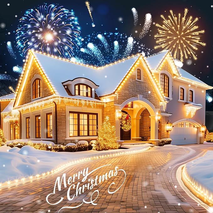 Minetom 100 LED C9 LED Christmas Lights Outdoor, 66FT Lighted Length Plug-in Waterproof C9 String Lights with Timer & Memory Function, 8 Modes, Connectable, for Tree Home Yard Party Indoor, Warm White