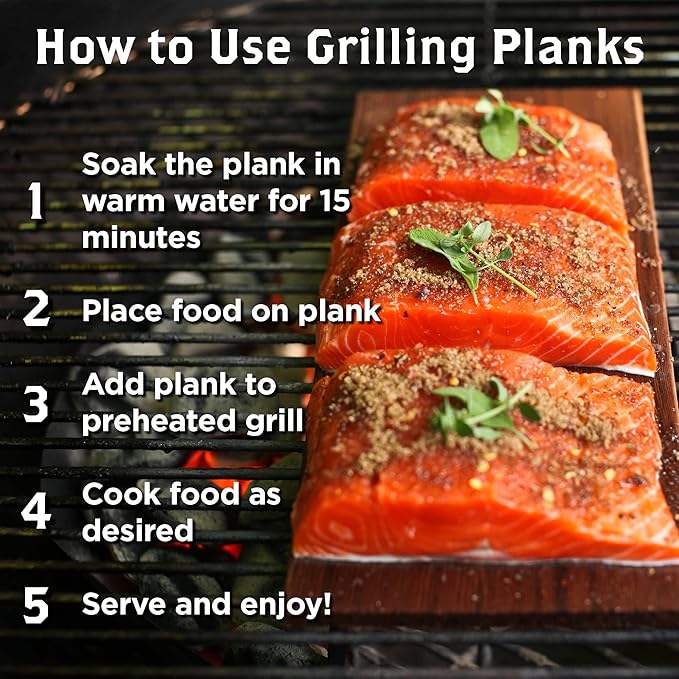 Wildwood Grilling Bulk 50-Pack 5" x 7" Western Cedar Grilling Planks Perfect Quantity for Restaurants, Chefs, and Deli's - Great for Adding Flavor and for Presentation - USA-Made and Sourced