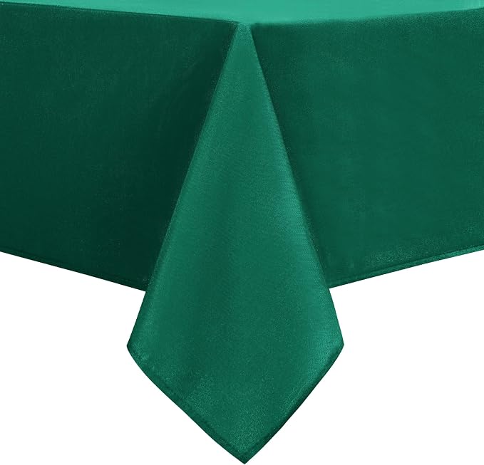DWCN Square Tablecloth - 60 x 60 Inch - Waterproof Stain and Wrinkle Resistant Washable Table Cloth, Decorative Fabric Table Cover for Kitchen Dining Room Party and Outdoor Use, Emerald Green