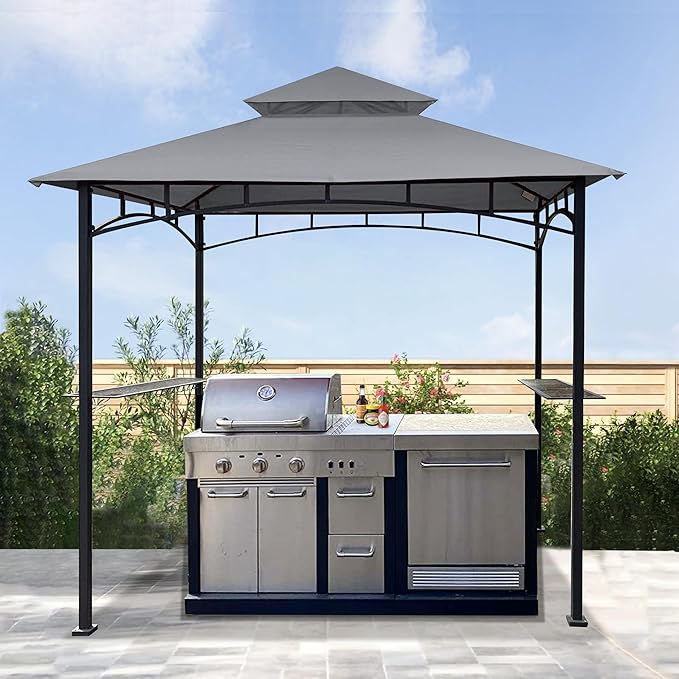 SCOCANOPY Grill Gazebo Replacement Cover Compatible with Aldi Gardenline Belavi Shoprite Grill Gazebo,for Model Number: 822694,31937-17,21581,43472,812576(Gray1)