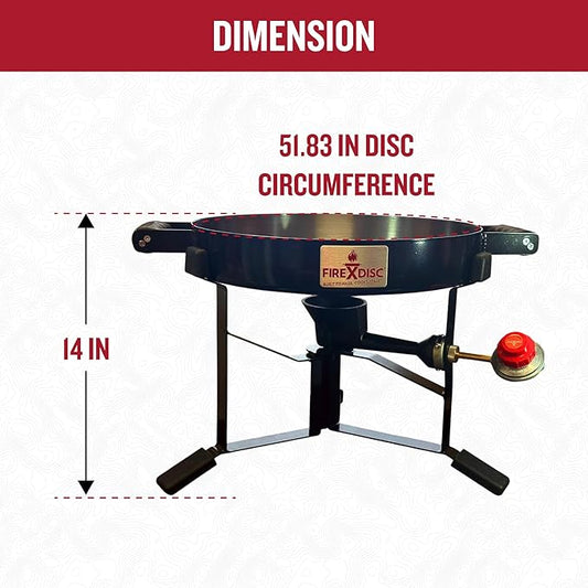 FIREDISC 215 Limited Edition Ultra Portable Tabletop Propane Cooker in Jet Black TCGFD215B, 16.5-in. Plow Disc Camping Stove is an Ideal Portable Stove, Tailgate Grill, Propane Outdoor Cooking