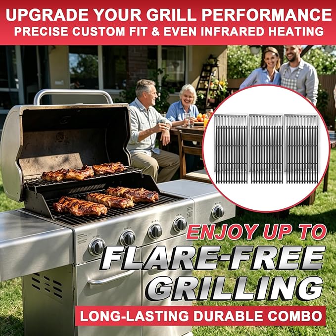 G533-0009-W1 Emitter Plates & Cooking Grates for Charbroil Commercial TRU-Infrared 4 Burner 466242716 463276016 463257520 466242815 463242716 463242715 463255020 466242715 463255721 G533-2200-W1
