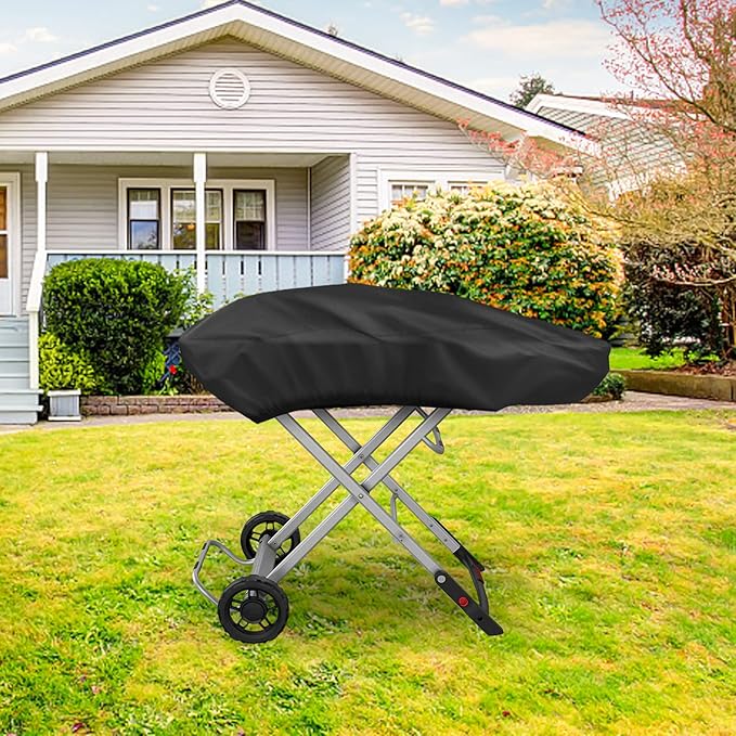 Grill Cover for Weber Traveler Portable Gas Grill 9010001, Outdoor Heavy Duty Waterproof Oxford Fabric Weather Resistant