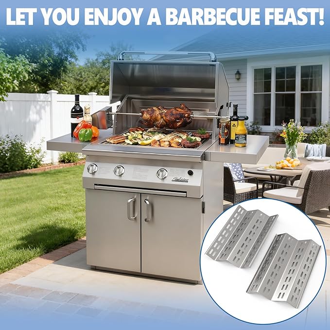 SafBbcue Flavor Tray for IRBQ 30/42 Grills, Heat Plates Flame Tamer for Solaire AGBQ 30/42 Grill, 2 Pack Stainless Steel Replacement Parts for Solaire Grill(SOL-6004R)