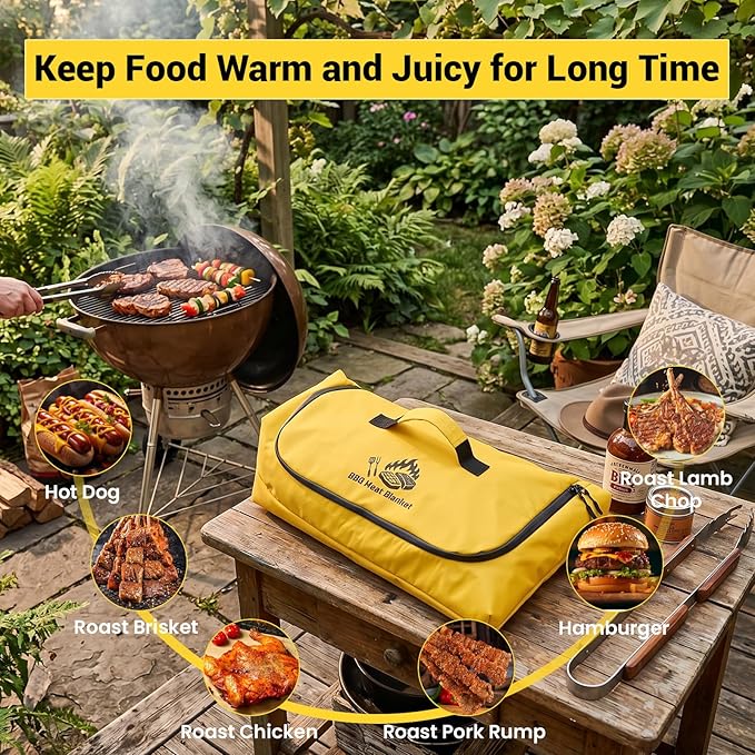 BBQ Blanket for Resting Meat, 22.5" BBQ Meat Resting Blanket for Grilling Accessories, Meat Resting Bag for Briskets, Pork Shoulders, Steaks -Birthday Father's Day Grilling Gifts for Men Dad Husband