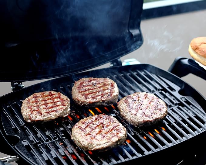 DELSbbq 7582 Cast Iron Grill Grate and 60040 Grill Burner for Weber Q100 Q120 Q1000 Q1200 Baby Q 386001 386002 516002 516001 50060001 5106000 Grills, Replacement Parts for 7644, 60040