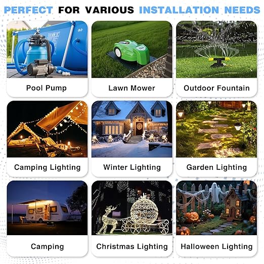Flemoon Medium Outdoor Electrical Box (11.5x5.2x4 inch), IP54 Waterproof Extension Cord Cover w/6 Cable Entry Ports, Weatherproof Connection Box for Power Strip, Timer, Holiday Lights, Light Grey