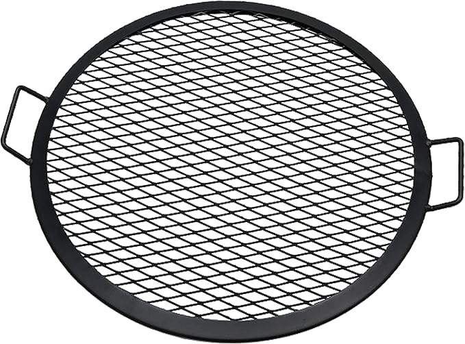 Sunnydaze X-Marks Outdoor Fire Pit Grill Grate for Cooking - Round Fire Pit Grate - Steel Campfire BBQ Grill with Handles - 22-Inch
