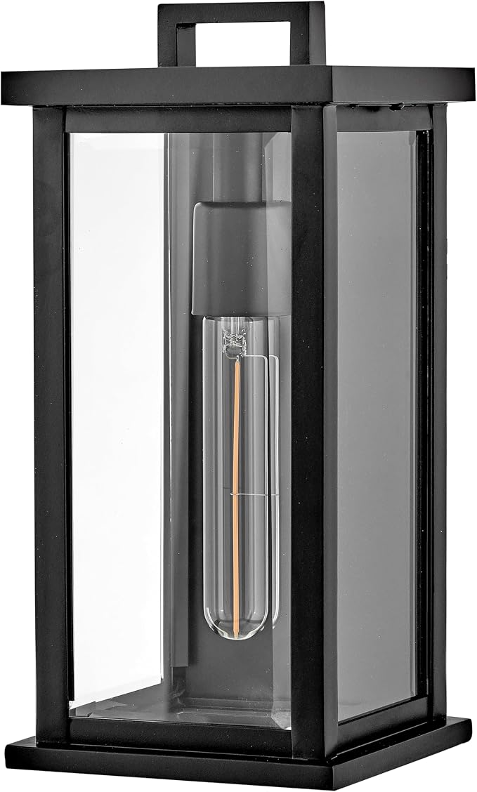 Hinkley Weymouth Small Outdoor Wall Mount Rectangle Lantern, Black