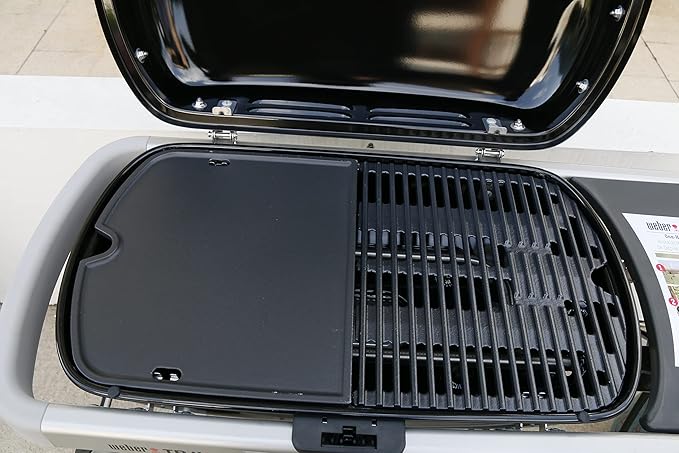Uniflasy 7034 Cast Iron Griddle for Weber Traveler Portable Gas Grill, fits Weber 9010001 Traveler Portable Gas Grill, Cooking Griddle