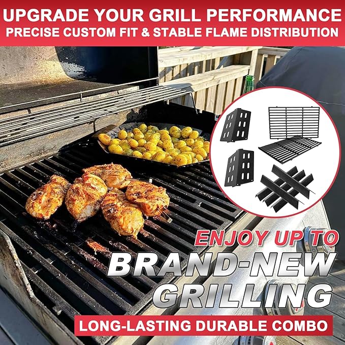 Grill Parts Kit for Weber Genesis 300 310 330 Grill Parts for Weber Genesis E330 E310 S310 S330 EP330 EP310 S320 E320 Grill Parts 7621 Flavorizer Bars 17.5", Genesis 7524 Grates, 7622 Heat Deflector