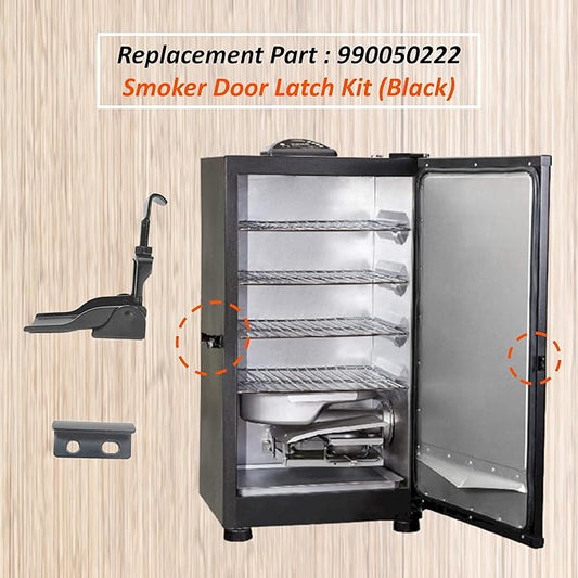 Black Door Latch Kit Replacement Parts 990050222 for Most Masterbuilt Digital Electric Smoker