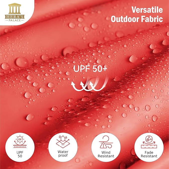 13 ft Large Double-Sided Patio Umbrella, Outdoor Umbrella, Orange Red | HERA'S PALACE Rectangular Umbrella, Market Umbrella with Crank Handle, Powerful UV Protective for Beach Pool Garden Backyard