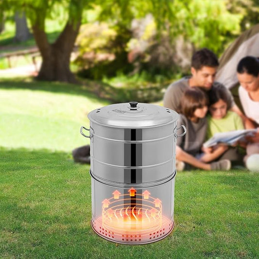 Large Portable Charcoal Grills,Stainless Steel Charcoal kebab Grill with 50 Skewers, Outdoor Indoor Camping Charcoal Barbecue Barrel for Camping, Picnics, Traveling,Beaches Party