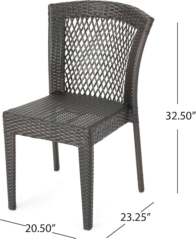 Christopher Knight Home Watkins Outdoor Wicker Dining Set, 5-Pcs Set, Multibrown