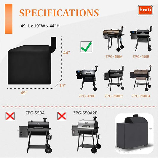 Grill Cover for Z Grills 450 Series,550B/550B2/550B4/550C Pellet Smoker,49 Inch Z Grills Pellet Grill Cover Accessories