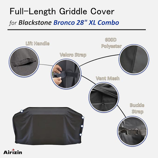 Grill Cover for Blackstone Bronco 28" XL Griddle Vertical Pellet Smoker Combo,for 85 in. Bronco Combo Griddle 2415 Grill Cover Accessories