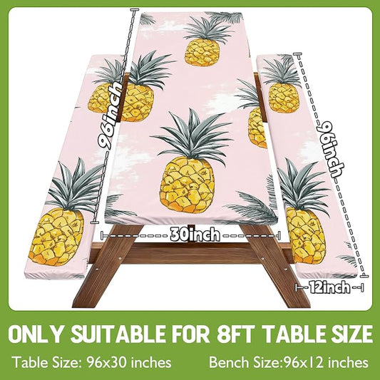Picnic Table Cover with Bench Covers Elastic Tablecloth Camping Essentials Gear Table Cloth Outdoor Glamping Cool Fun Unique Ideas Birthday Camping Gifts for Mother Mama Mommy Mom from Daughter Son