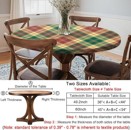 opstellen Fitted Round Tablecloth Waterproof Table Cloth Vinyl Indoor Outdoor Aesthetic Circle Cover for 36-44" Tables Dining Kitchen Studio Apartment Party Gear Gifts Summer Fall Patio Essentials