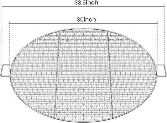 Stanbroil Fire Pit Cooking Grill Grate with 3 Support Bars - Outdoor Round BBQ Campfire Grill Grid - Camping Cookware - Stainless Steel, 30 Inch