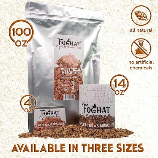 Cocktail Smoker Wood Chips - 14oz Sweet Texas Mesquite Shavings for Smoker, Whiskey & Drink Infuser Kit - All Natural, Culinary Wood Smoking Chips