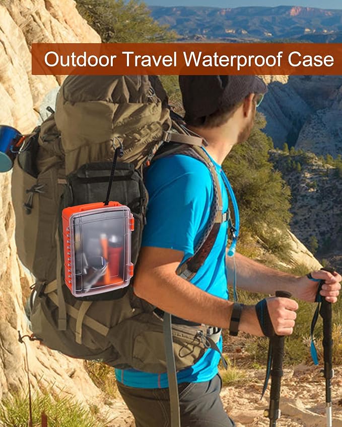 Dry Box for Boat Floating Waterproof Containers for Kayaking & Boating - Crushproof Waterproof Storage Case for Phones Drybox with Rope & Steel Hinges