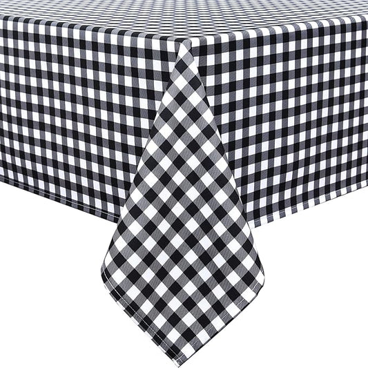 Waterproof Plaid Tablecloth Fabric - Square 58x58 Inch Classic Gingham Checker Table Cloth for Indoor/Outdoor Use - Buffalo Table Cover for Picnics, BBQs, and Parties