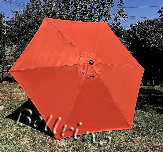 BELLRINO DECOR Replacement Orange STRONG & THICK Umbrella Canopy for 9ft 6 Ribs TERRA COTTA/BURNT ORANGE (Canopy Only)