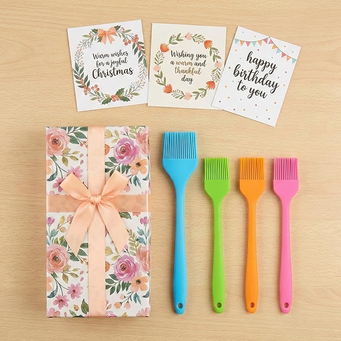 Silicone Basting Brush Set, 4 Piece Heat Resistant 446°F Kitchen Pastry Brushes for Cooking, Baking & BBQ, TRADYX Oil Butter Sauce Brush, One Piece Design, Easy Clean, Dishwasher Safe