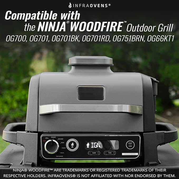 Drip Pan for Ninja Woodfire Outdoor Grill OG701 OG751 Reusable Liner Silicone Tray, Non-Disposable and Heat Resistant for Wood Fire Smoker Air Fryer 7-in-1 by INFRAOVENS