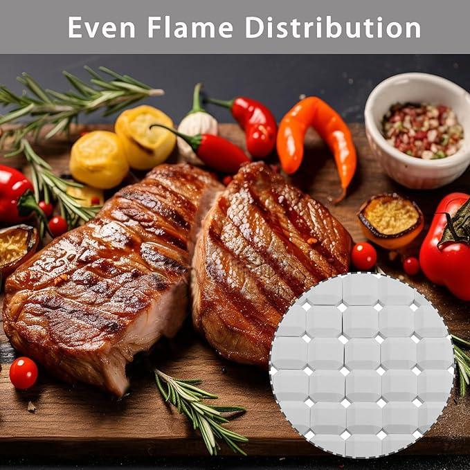 Ceramic Briquettes Replacement for L27 L30 L36 L42 L54 CS30 LBQ36 and Other Gas Grill Models, Grill Briquettes Replacement for Lava Rocks, 2" x 2" x 0.8" Each, 100-Piece