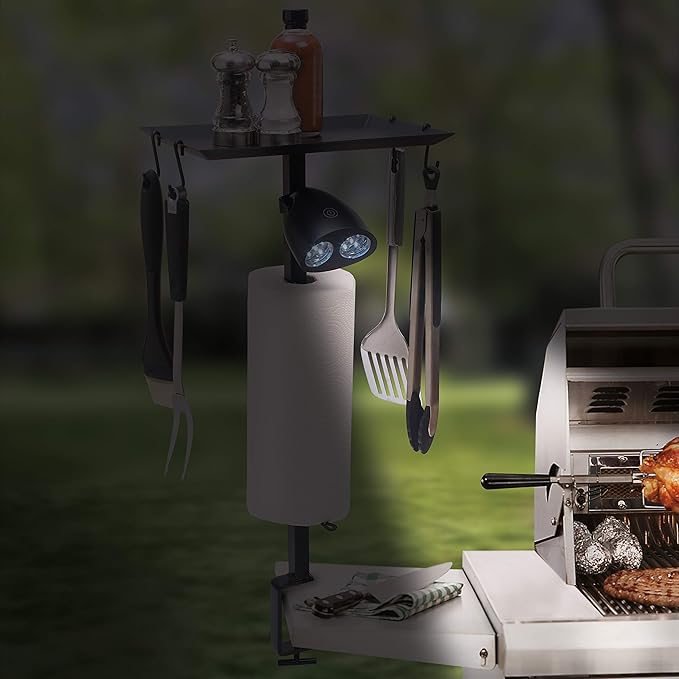 Barbeque Accessory Organizer with high Powered LED Grill Light
