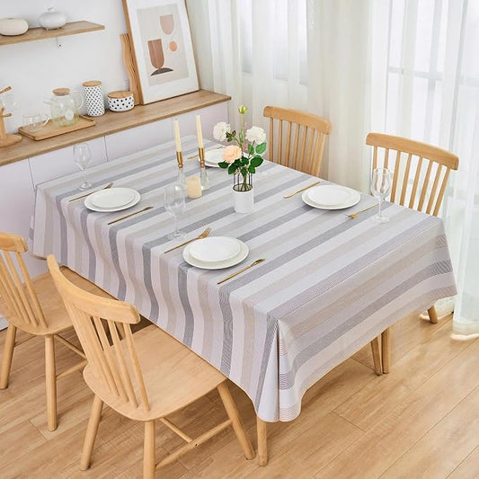 LIBERECOO Heavy Duty Vinyl Tablecloth with Flannel Backing Waterproof Oil-Proof Plastic Table Cloth Stain-Resistant Wipeable Rectangle or Square Table Cover for Indoor and Outdoor 60 x 84 Inch