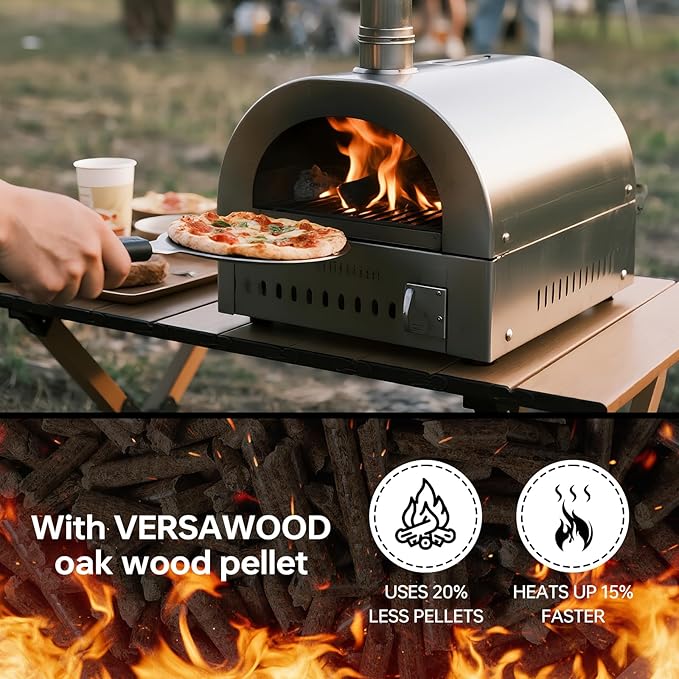 Oak Wood Pellets – 100% Natural Hardwood for Pizza Oven & Smoker – Kiln-Dried, Additive-Free Fuel – Compatible with Ooni & Pellet Pizza Ovens – 10lb Bag