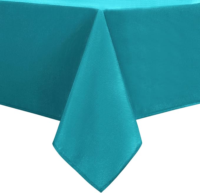 DWCN Rectangle Tablecloth - 60 x 84 Inch - Waterproof Stain and Wrinkle Resistant Washable Table Cloth, Decorative Fabric Table Cover for Kitchen Dining Room Party and Outdoor Use, Turquoise