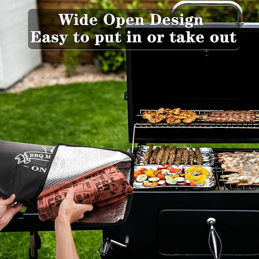 BBQ Blanket for Resting Meat, Reusable Reat Insulated Resting Bag, Smoker Meat Resting Blanket, Insulated Brisket Resting Blanket with Wide Mouth Perfect for Gifting, (21 in Black)